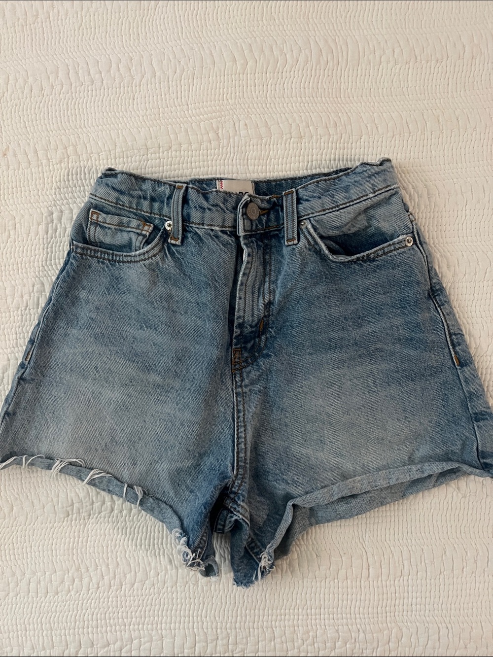 BDG Light Blue High-Rise Denim Shorts